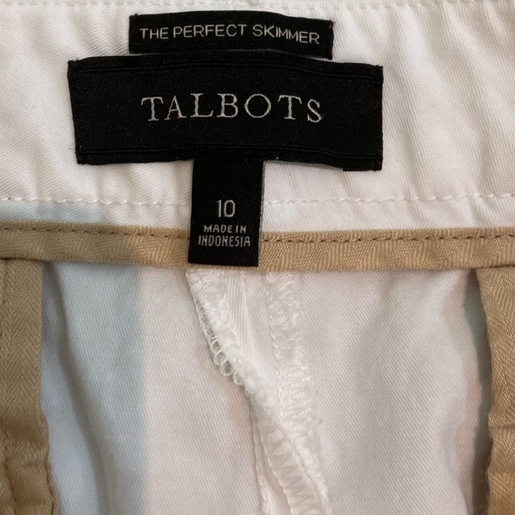 Talbots “the perfect skimmer” white cropped cotton pant button tab on cuff sz 10 - Picture 8 of 9